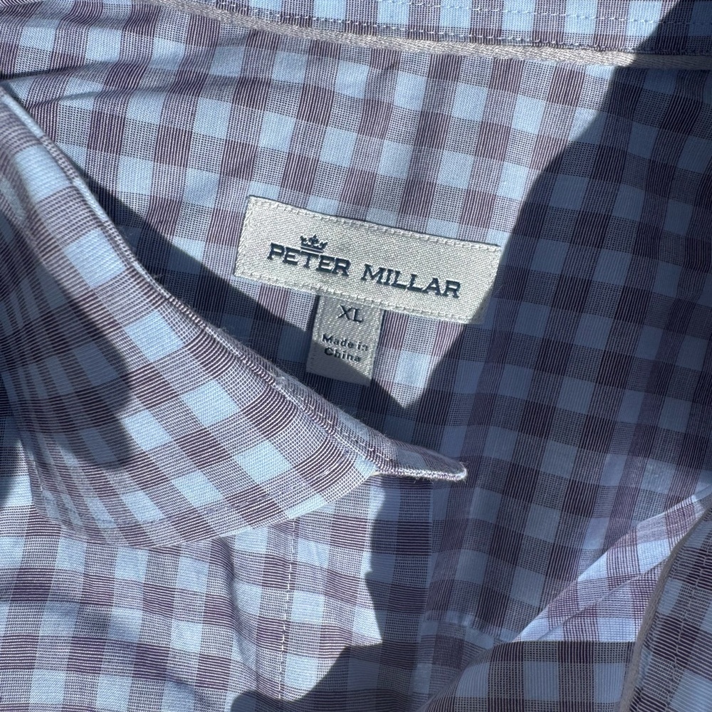 Peter Millar Mens Button Down XL Blue - Picture 3 of 3